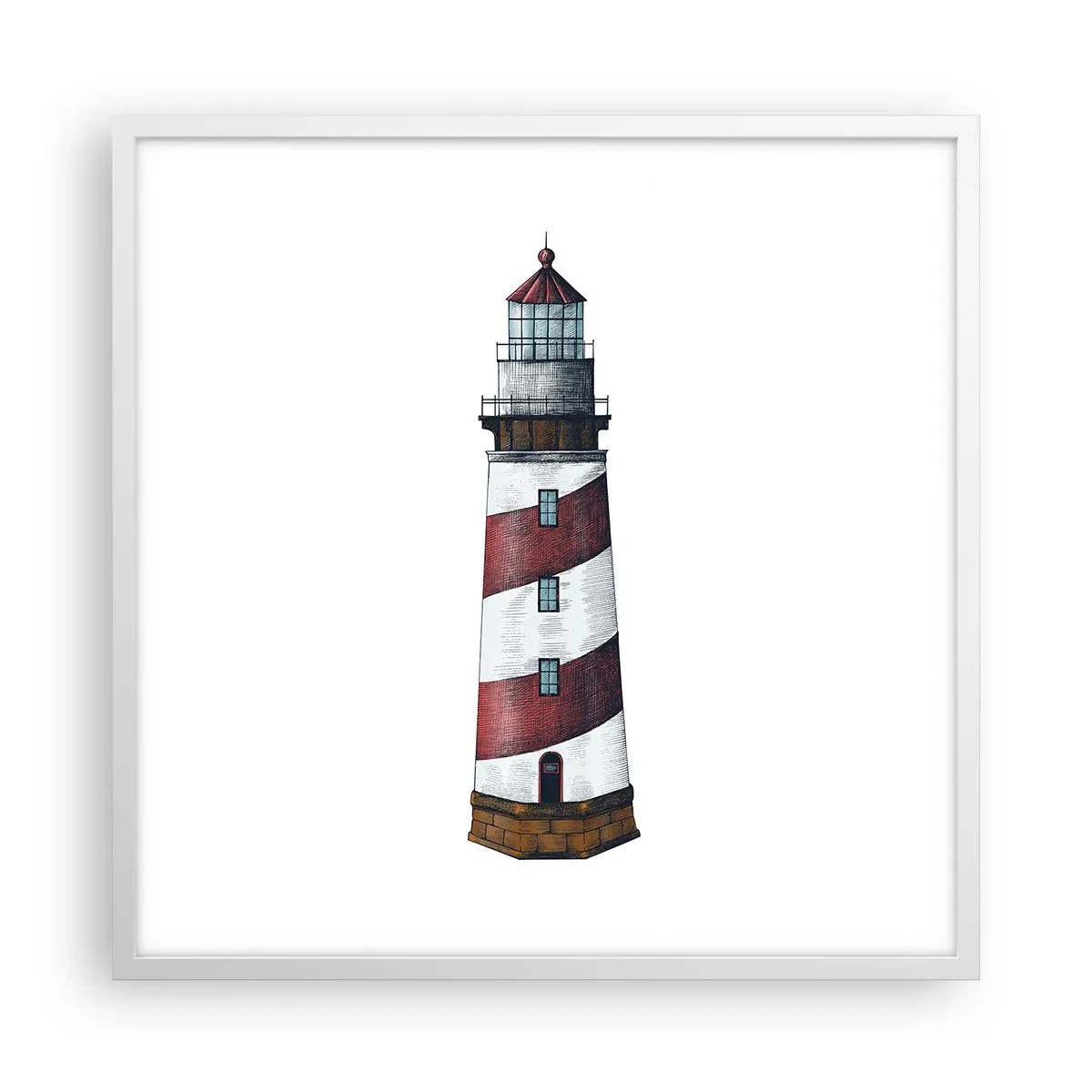 Póster en marco blanco - Siempre en guardia - 60x60 cm