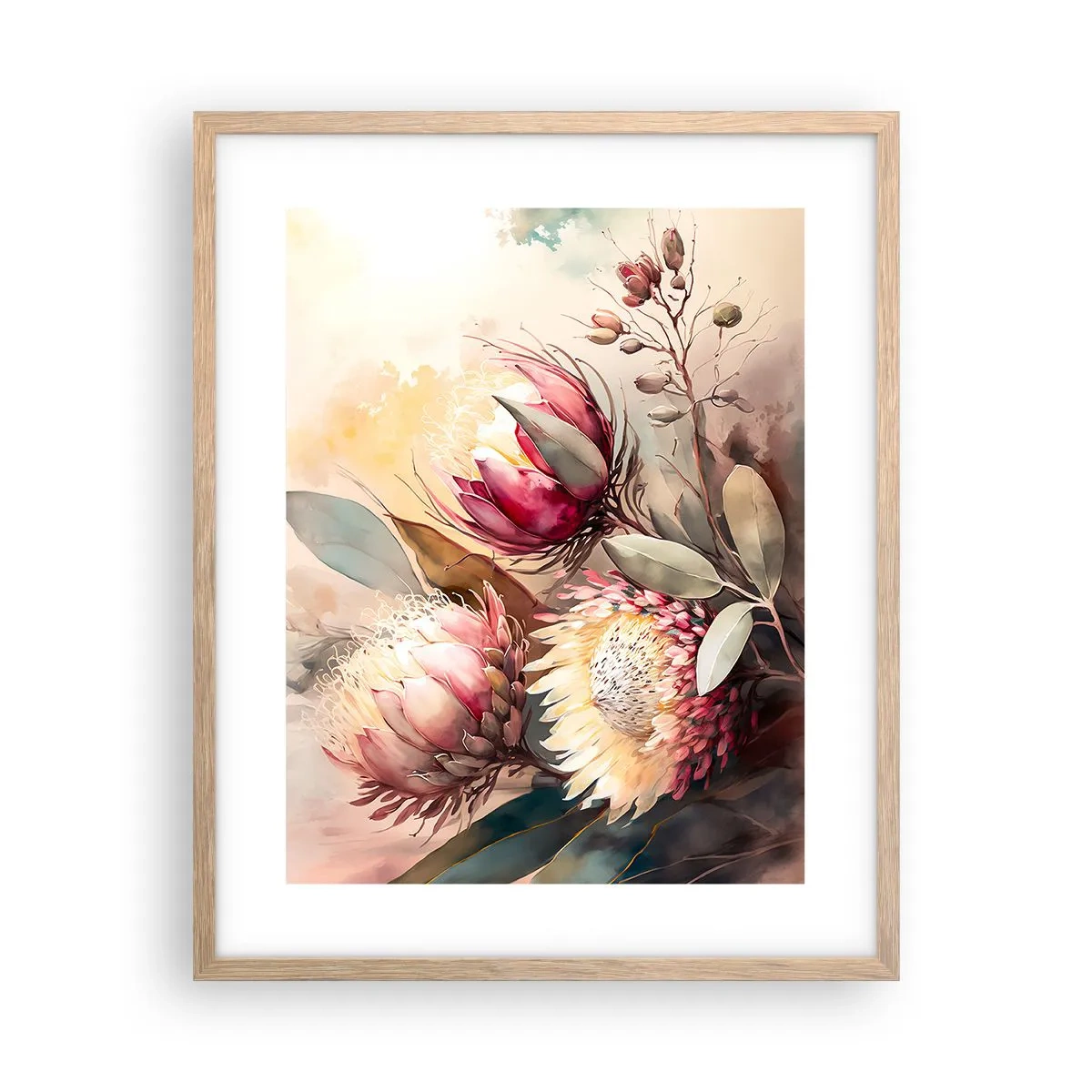 Póster en marco roble claro - De perfil y de frente - 40x50 cm