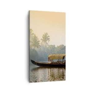 Cuadro sobre lienzo - Impresión de Imagen - Casa en el río - 45x80 cm