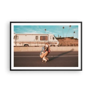 Póster en marco negro - ¡Sonrían, por favor! - 91x61 cm