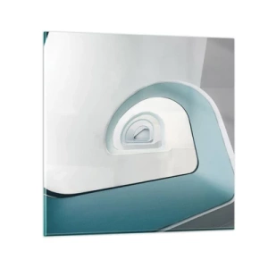 Cuadro sobre vidrio - Impresiones sobre Vidrio - Espiral del río azul - 30x30 cm