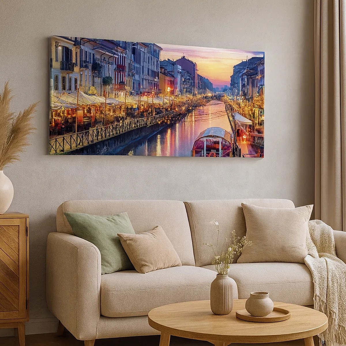 Cuadro sobre lienzo - Impresión de Imagen - Una noche de luz y diversión - 30x30 cm