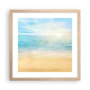 Póster en marco roble claro - Gran cielo azul - 40x40 cm