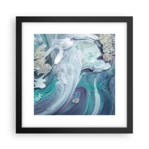 Póster en marco negro - Corrientes de azul - 30x30 cm