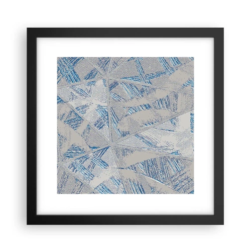 Póster en marco negro - En un laberinto gris azulado - 30x30 cm