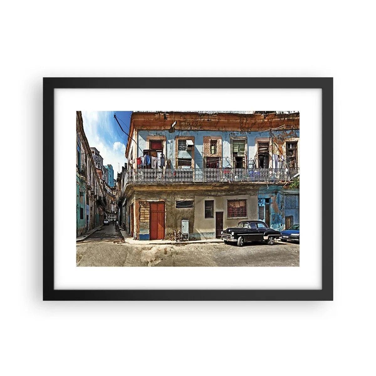 Póster en marco negro - Ambiente hawaiano - 40x30 cm