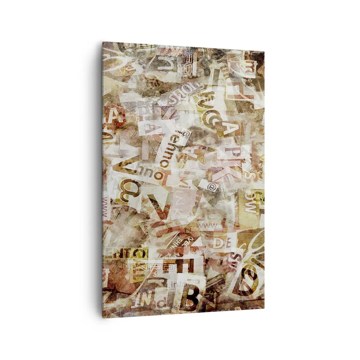 Cuadro sobre lienzo - Impresión de Imagen - Composición abstracta con letras y fragmentos de texto. - 80x120cm - Unificando el lenguaje - Decoración de pared moderna para salón y dormitorio ARTTOR