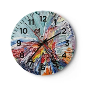 Reloj de pared - Reloj de vidrio - Pintado por la naturaleza - 30x30 cm