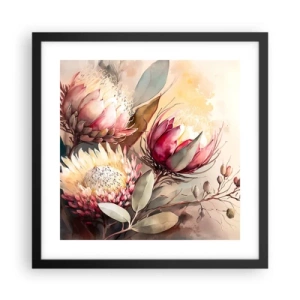 Póster en marco negro - De perfil y de frente - 40x40 cm