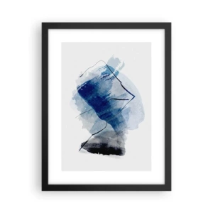 Póster en marco negro - Montaña helada - 30x40 cm