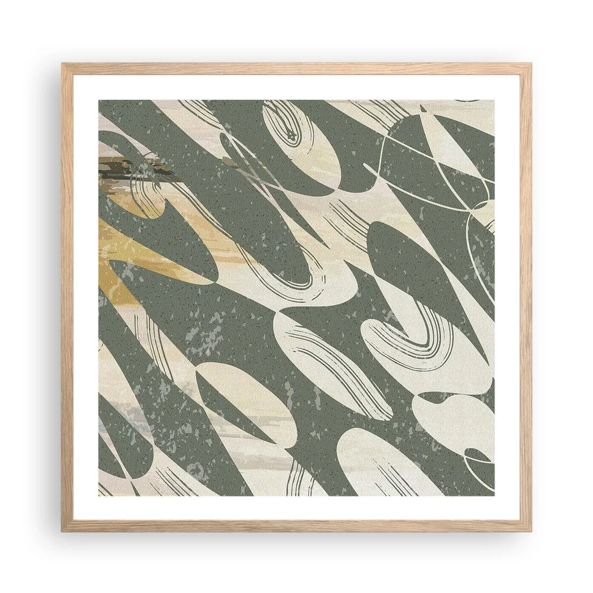 Póster en marco roble claro - Abstracción rítmica - 60x60 cm