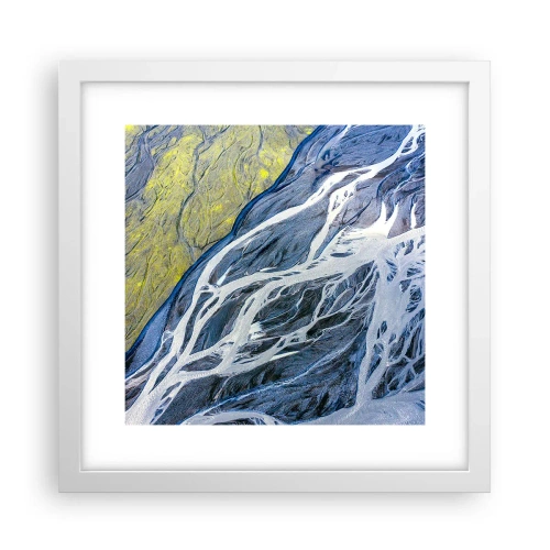 Póster en marco blanco - Las pinturas rupestres de la naturaleza - 30x30 cm