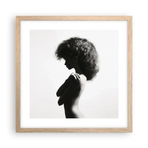 Póster en marco roble claro - Como una flor en un tallo delgado - 40x40 cm