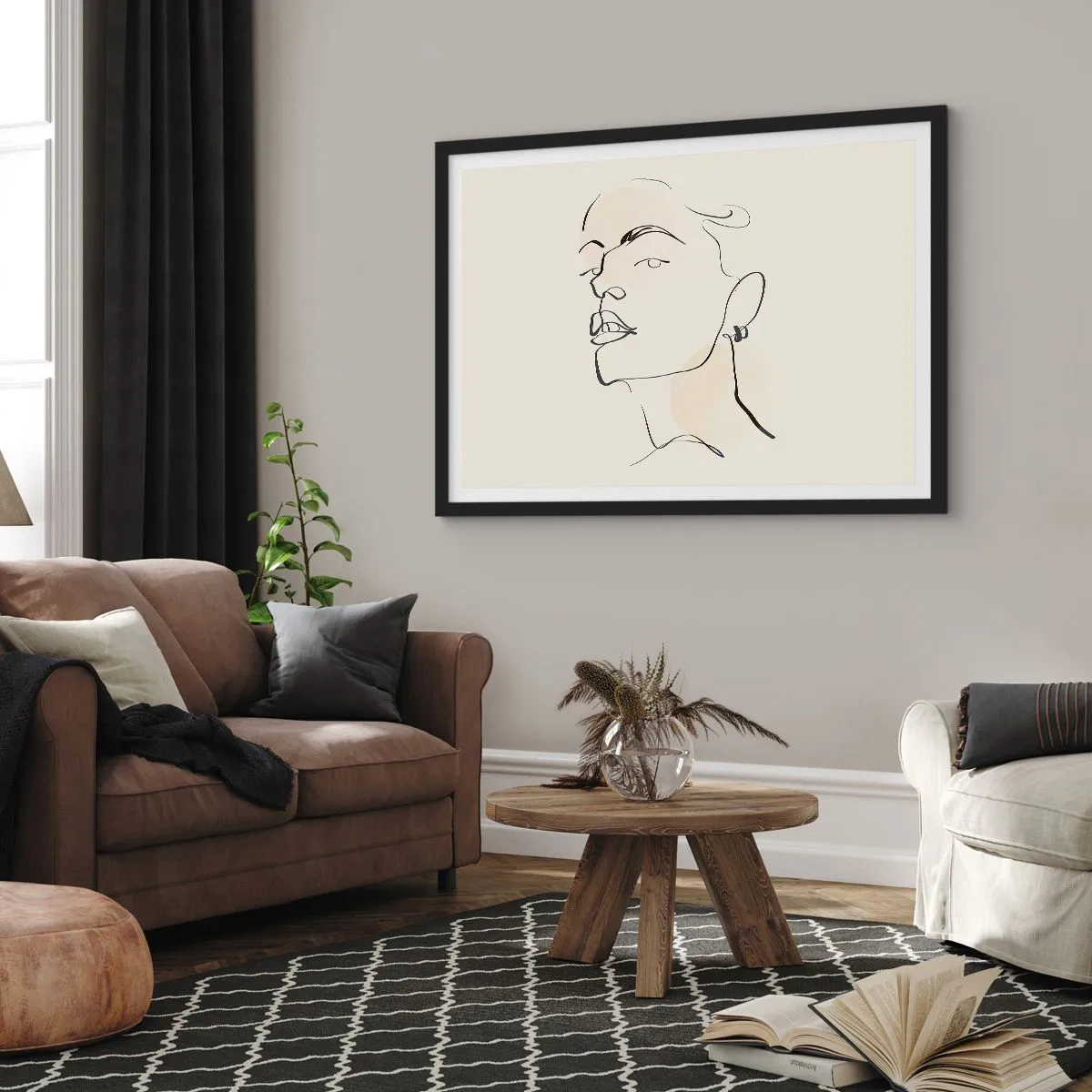 Póster en marco negro - Una mirada orgullosa - 50x40 cm