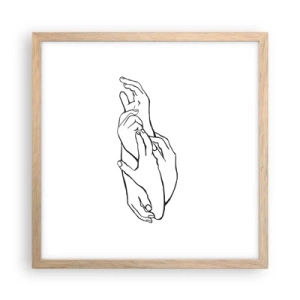 Póster en marco roble claro - El tacto - 40x40 cm