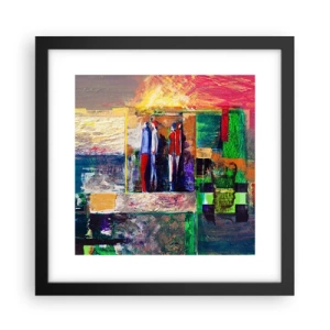 Póster en marco negro - Relaciones y emociones - 30x30 cm