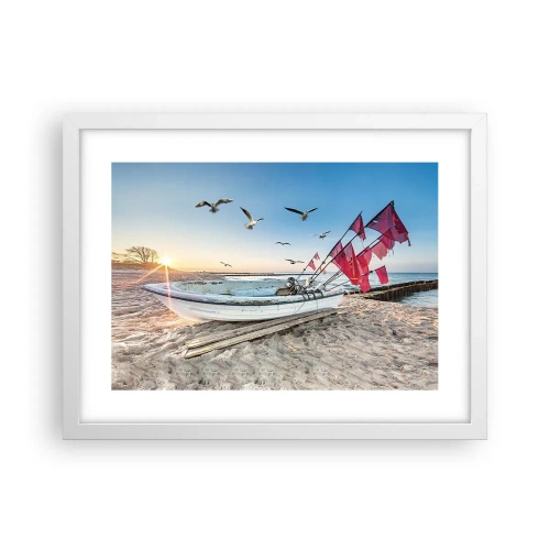 Póster en marco blanco - Un merecido descanso - 40x30 cm