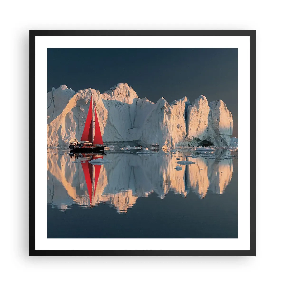 Póster en marco negro - En el límite del mundo - 60x60 cm
