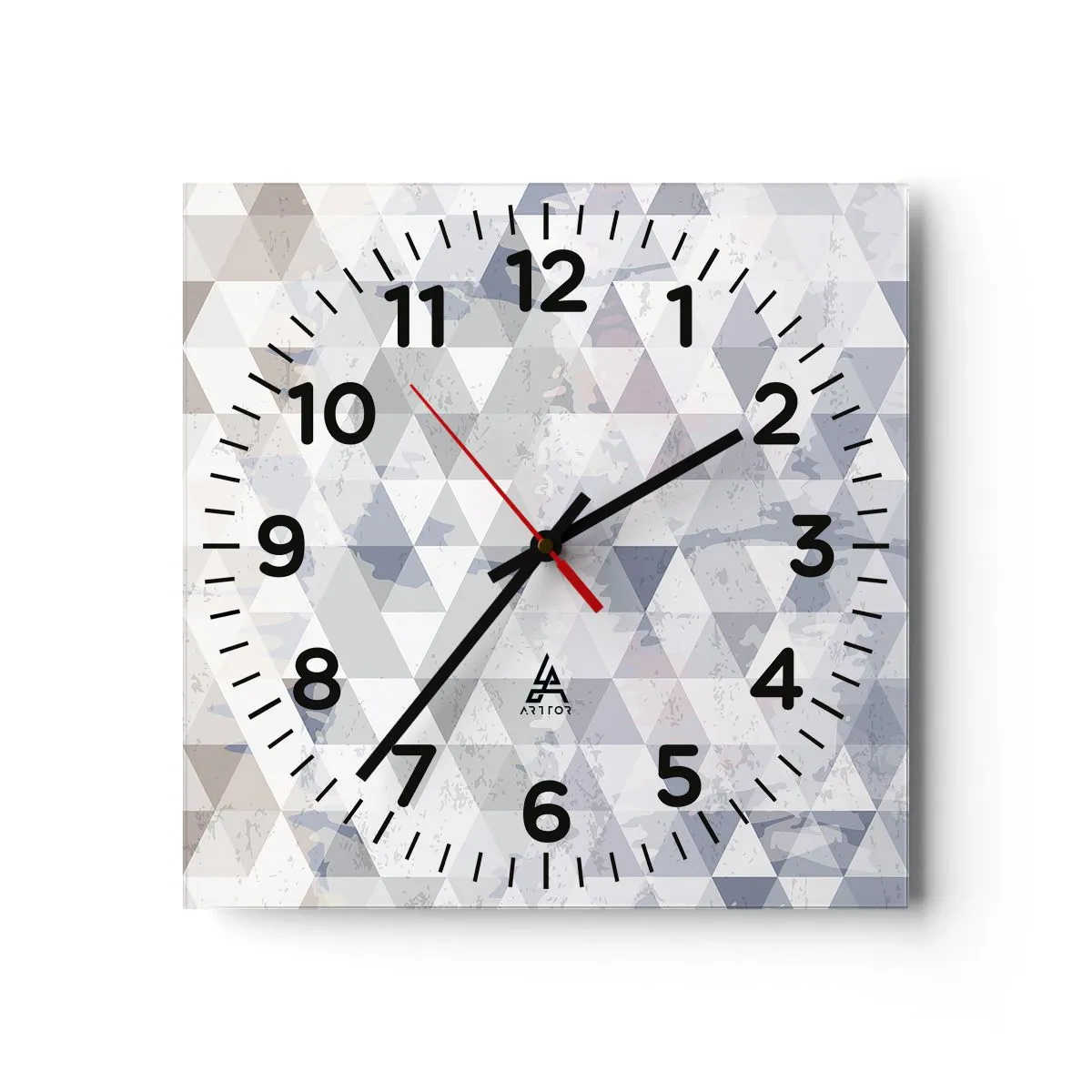 Reloj de pared - Reloj de vidrio - A ritmo de triángulo - 30x30 cm