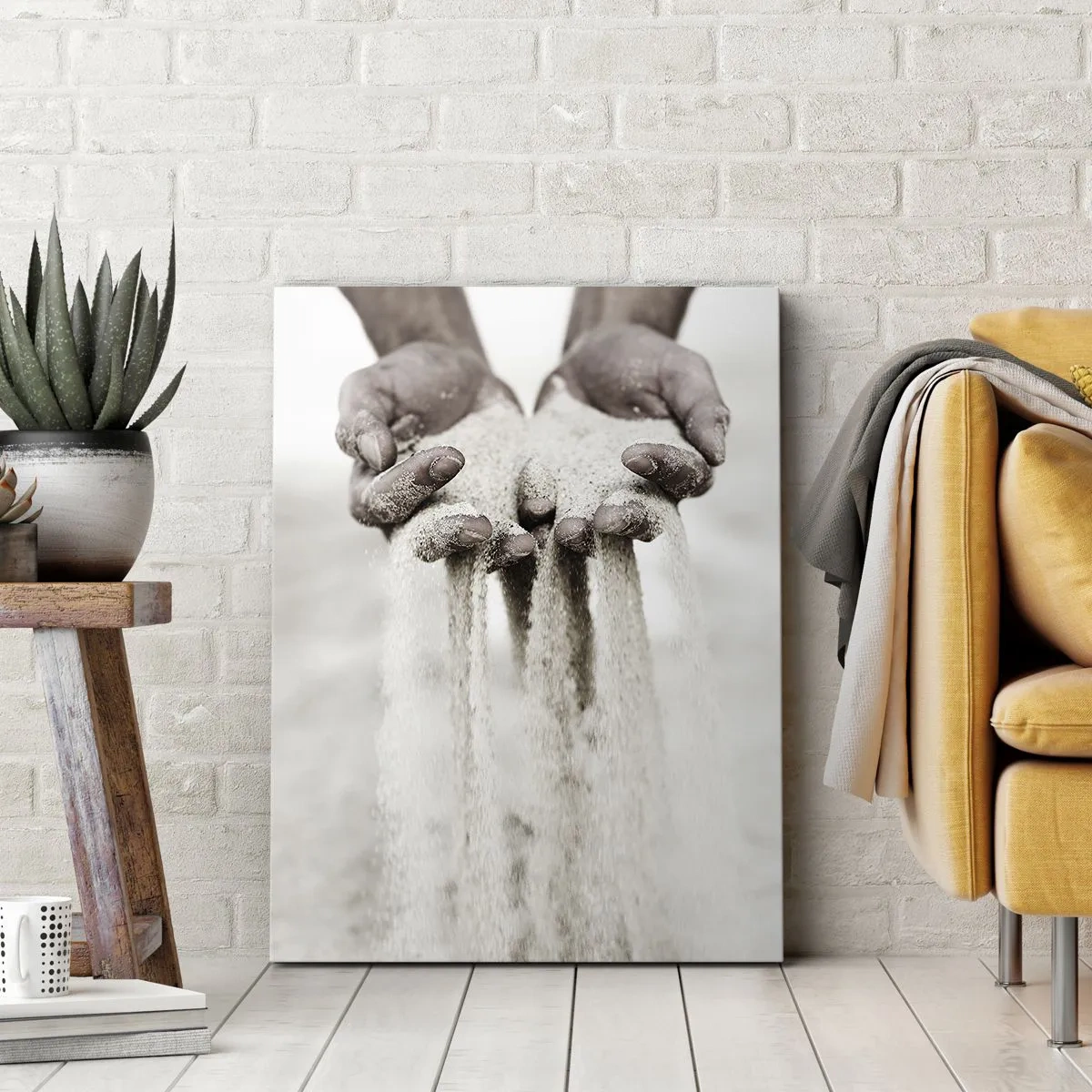 Cuadro sobre lienzo - Impresión de Imagen - Con estas manos... - 45x80 cm