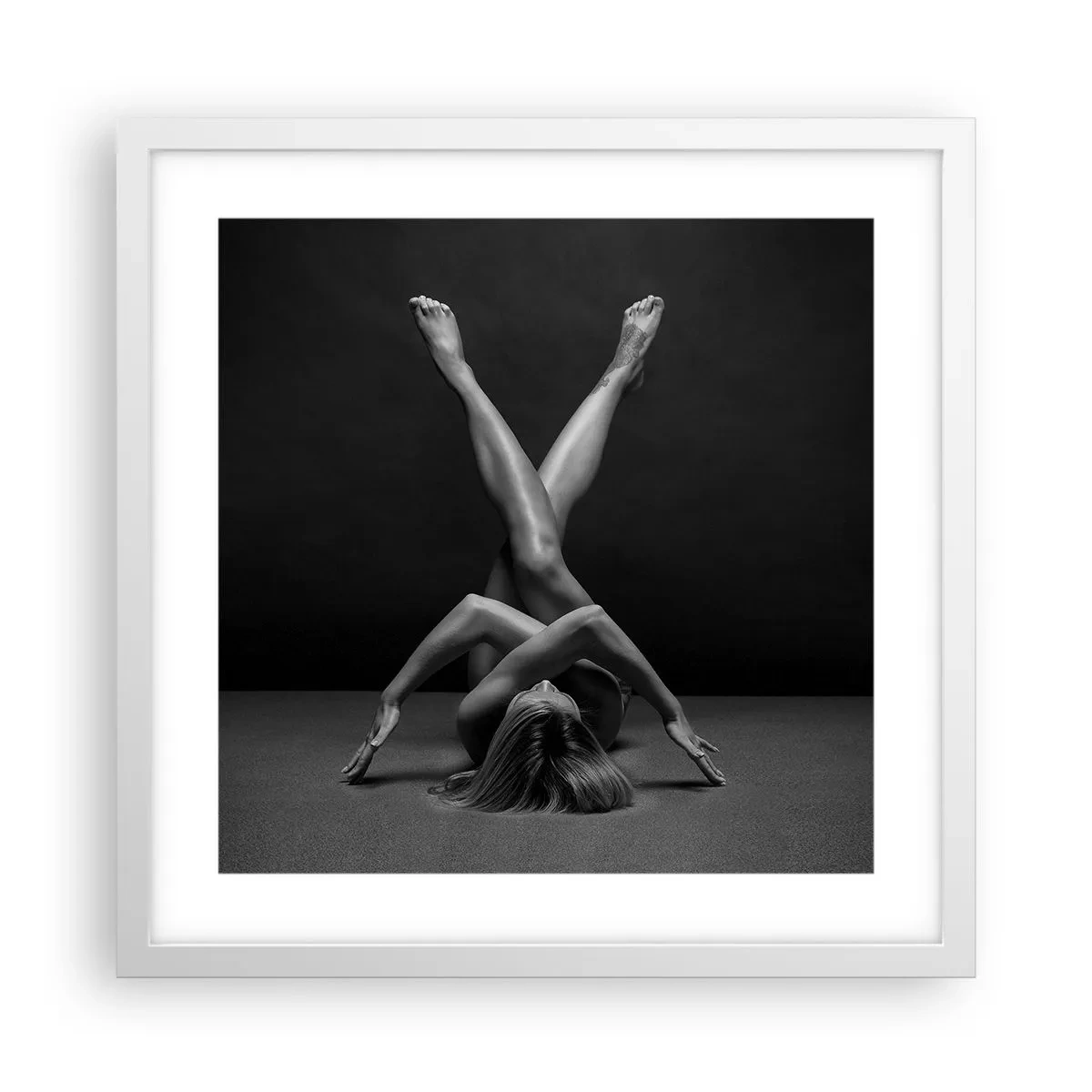 Póster en marco blanco - Geometría al desnudo - 40x40 cm