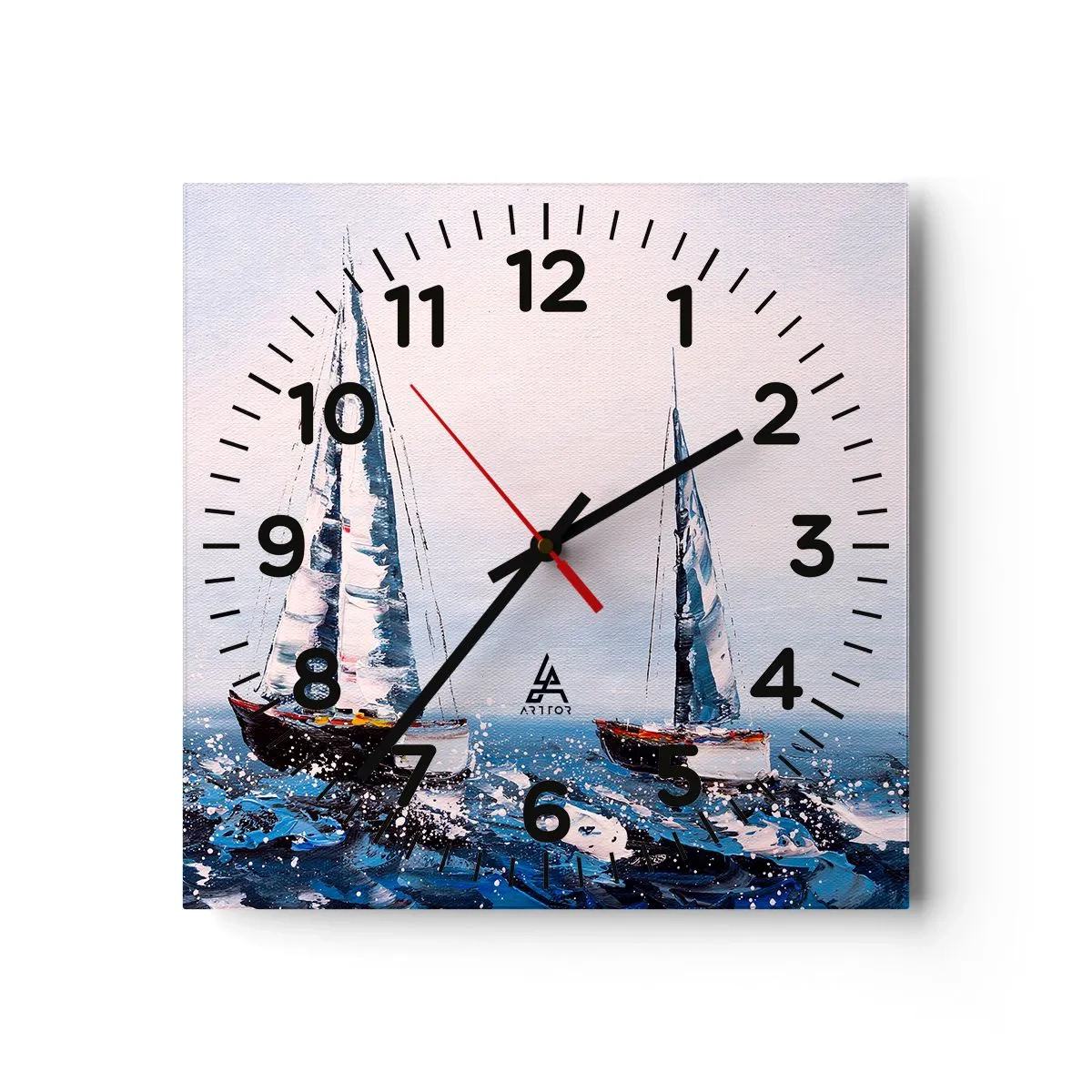 Reloj de pared - Reloj de vidrio - Hermandad del viento - 40x40 cm