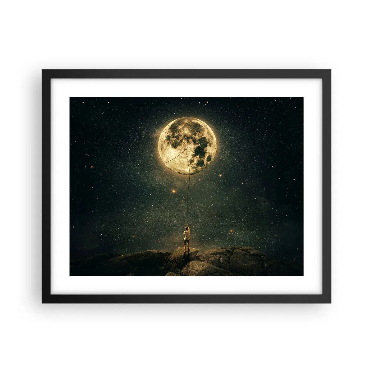 Póster en marco negro - El que robó la luna - 50x40 cm