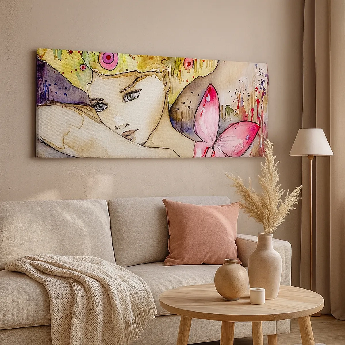 Cuadro sobre lienzo - Impresión de Imagen - Una princesa mariposa - 30x30 cm