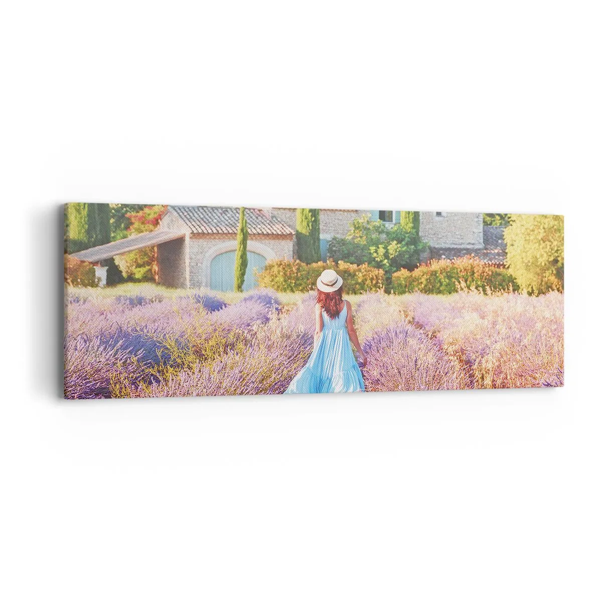 Cuadro sobre lienzo - Impresión de Imagen - La chica de la lavanda - 90x30 cm