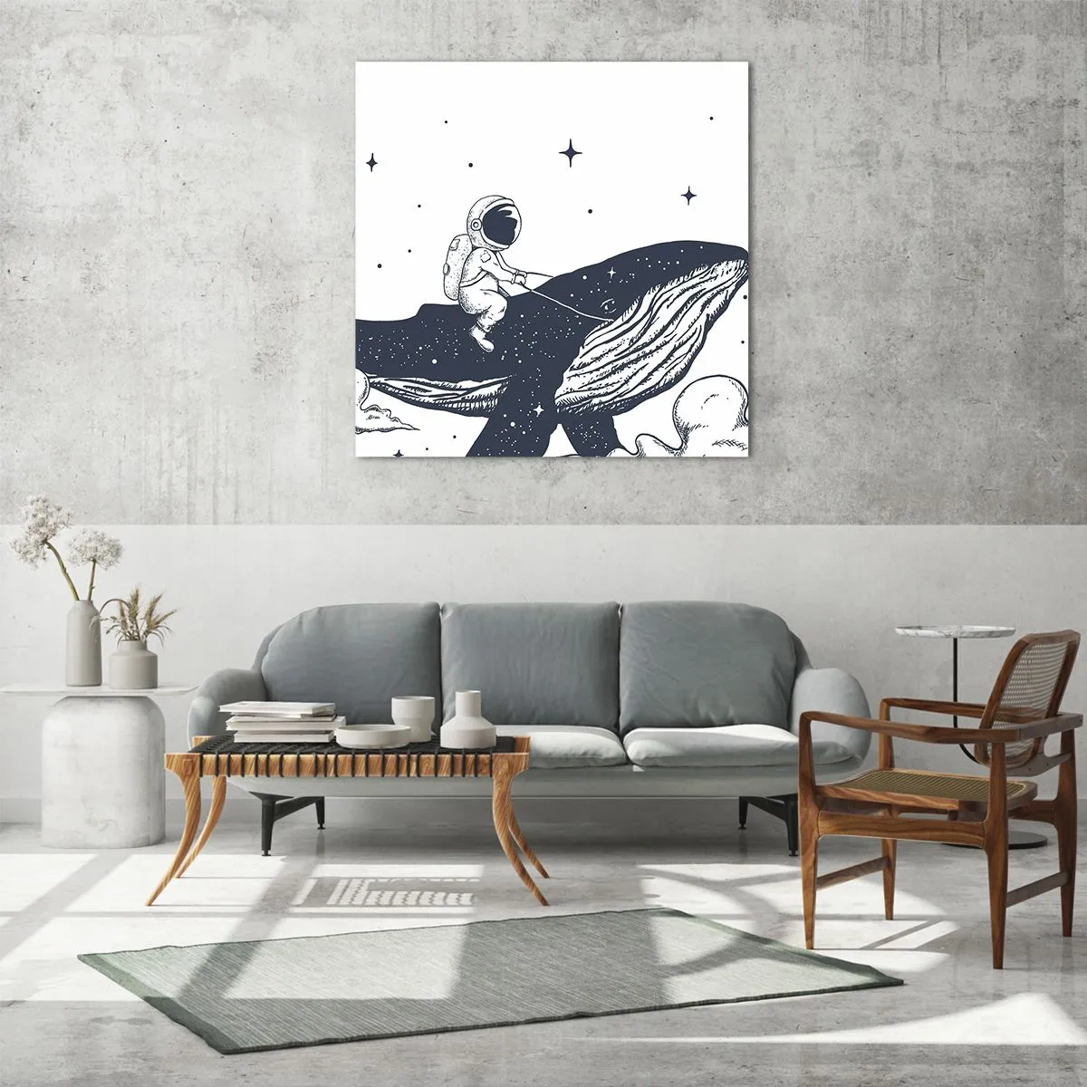 Cuadro sobre vidrio - Impresiones sobre Vidrio - Una aventura cósmica - 50x50 cm