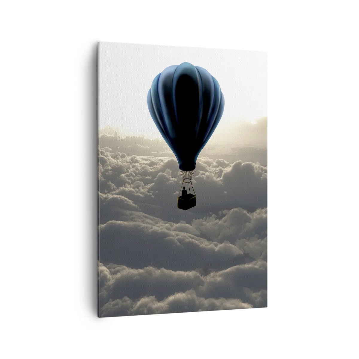 Cuadro sobre lienzo - Impresión de Imagen - Un globo aerostático contra un cielo con nubes al atardecer. - 70x100cm - Un viajero por encima de las nubes - Decoración de pared moderna para salón y dormitorio ARTTOR