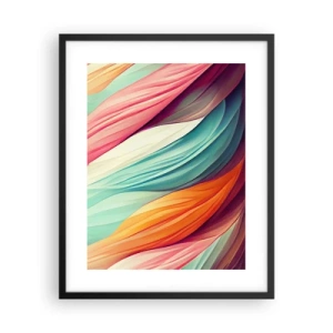 Póster en marco negro - Tejido arco iris - 40x50 cm
