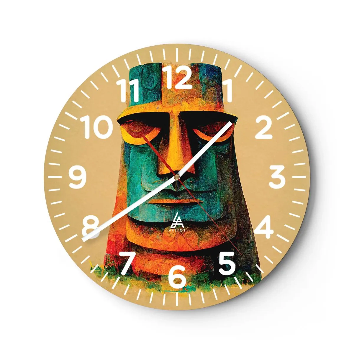 Reloj de pared - Reloj de vidrio - Escultural, pero simpática - 40x40 cm