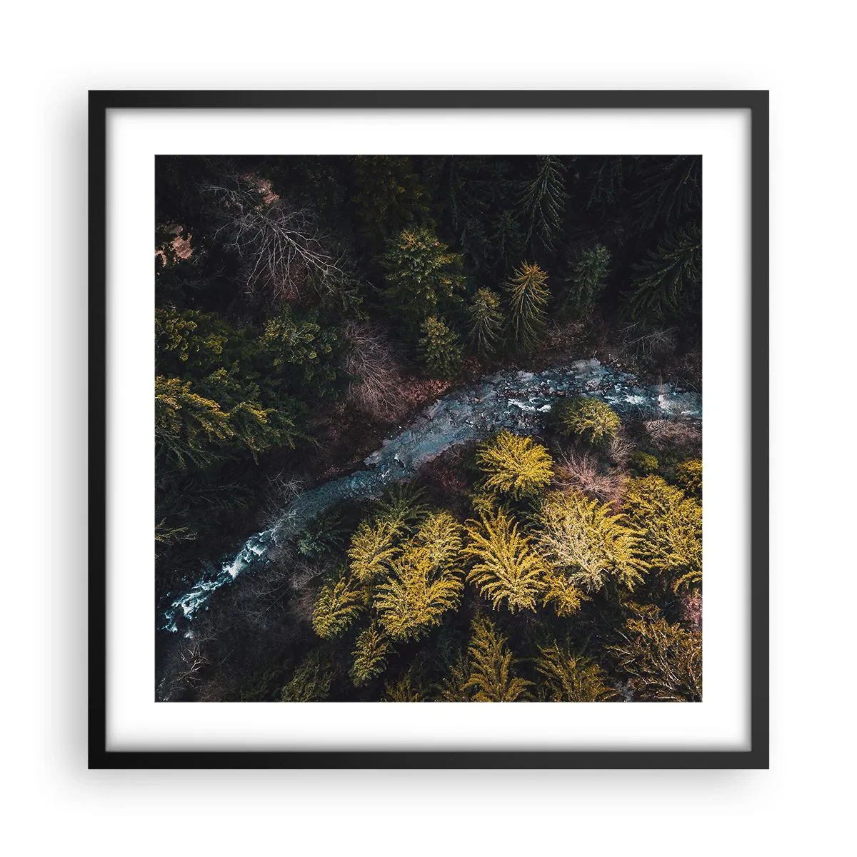 Póster en marco negro - Rápido, cada vez más rápido - 50x50 cm