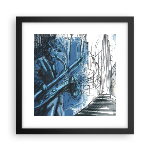 Póster en marco negro - Rapsodia urbana - 30x30 cm