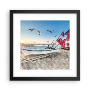 Póster en marco negro - Un merecido descanso - 30x30 cm