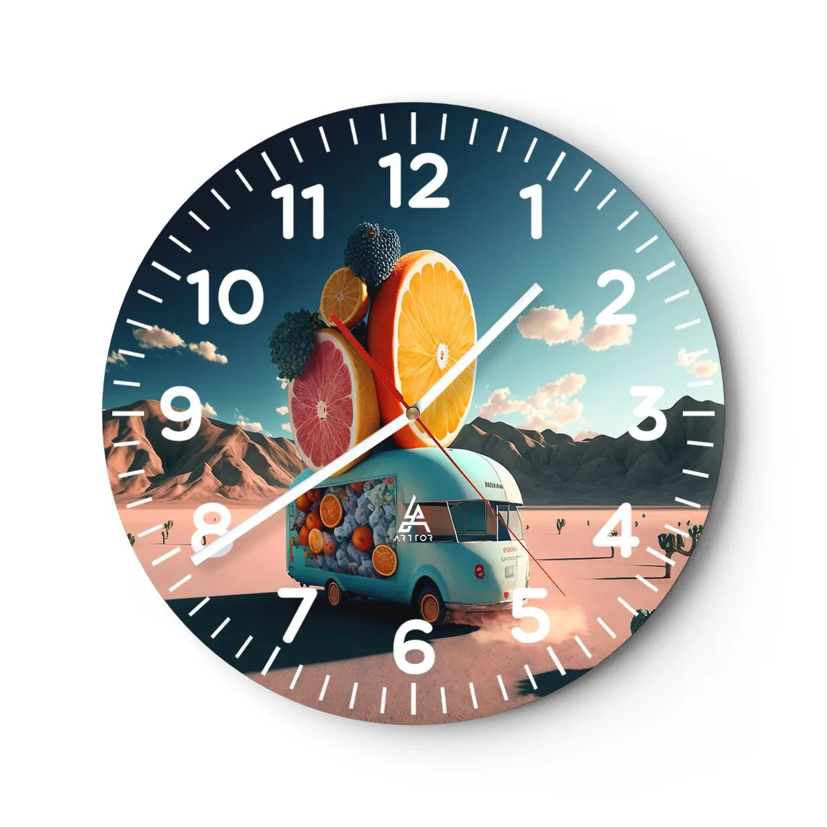 Reloj de pared - Reloj de vidrio - Un sabor a vacaciones - 40x40 cm