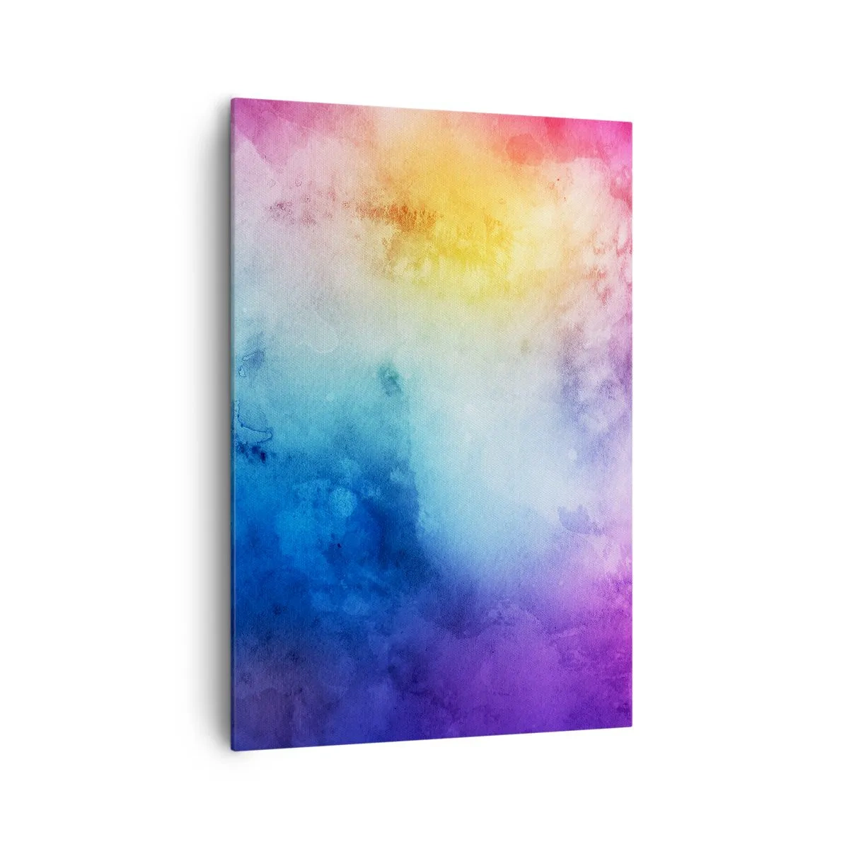 Cuadro sobre lienzo - Impresión de Imagen - Una composición abstracta en tonos pastel de rosa y azul. - 70x100cm - Casi en el séptimo cielo - Decoración de pared moderna para salón y dormitorio ARTTOR