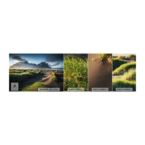 Muestra De Fotomural Standard Eco - Armonía de los elementos - Paisaje, Islandia, Montañas - 100x30 cm