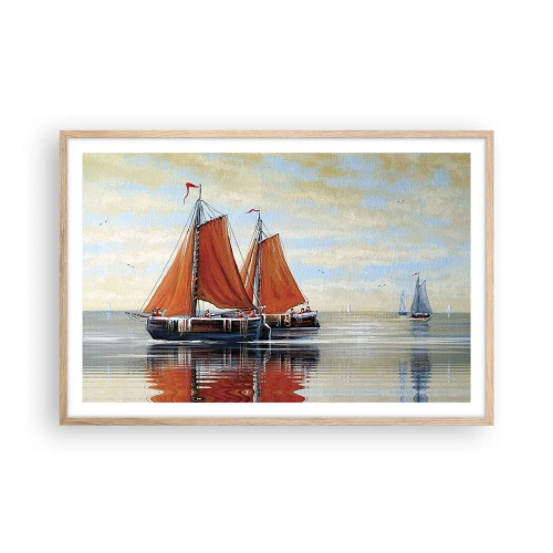 Póster en marco roble claro - Navega, marinero.... - 91x61 cm