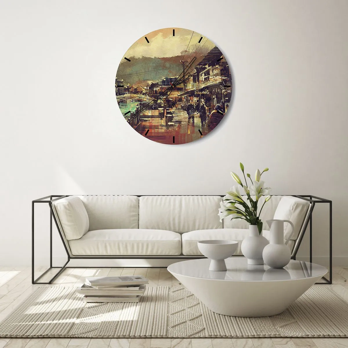 Reloj de pared - Reloj de vidrio - La vida como riqueza de grises - 40x40 cm