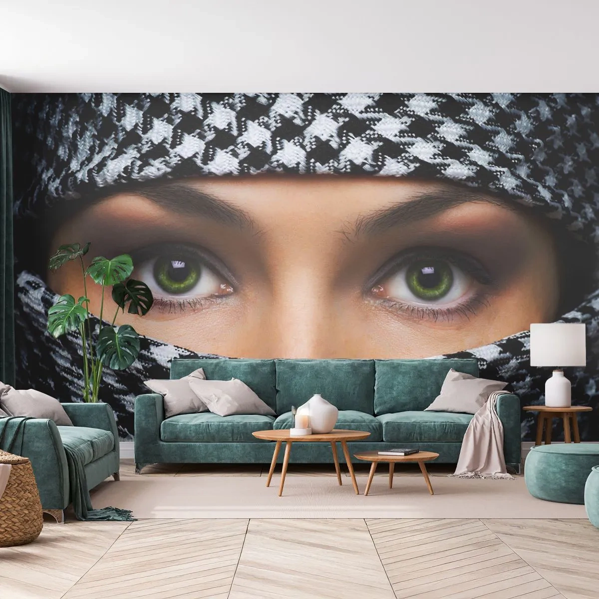 Fotomural Premium Canvas - Hermosa mirada de ojos verdes - Mujer, Ojos, Cultura - 250x175 cm