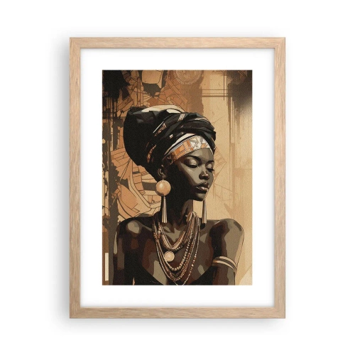 Póster en marco roble claro - Majestuosidad africana - 30x40 cm