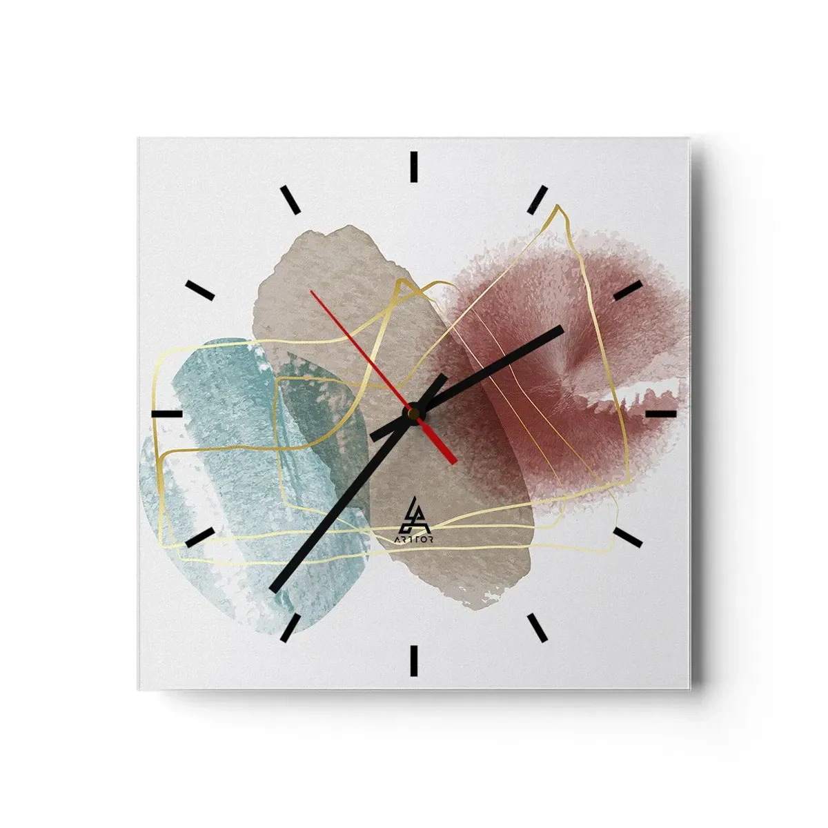 Reloj de pared - Reloj de vidrio - Abstracción coral del espacio - 40x40 cm