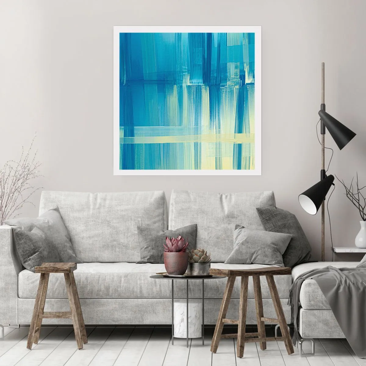 Póster - Composición en turquesa - 50x50 cm