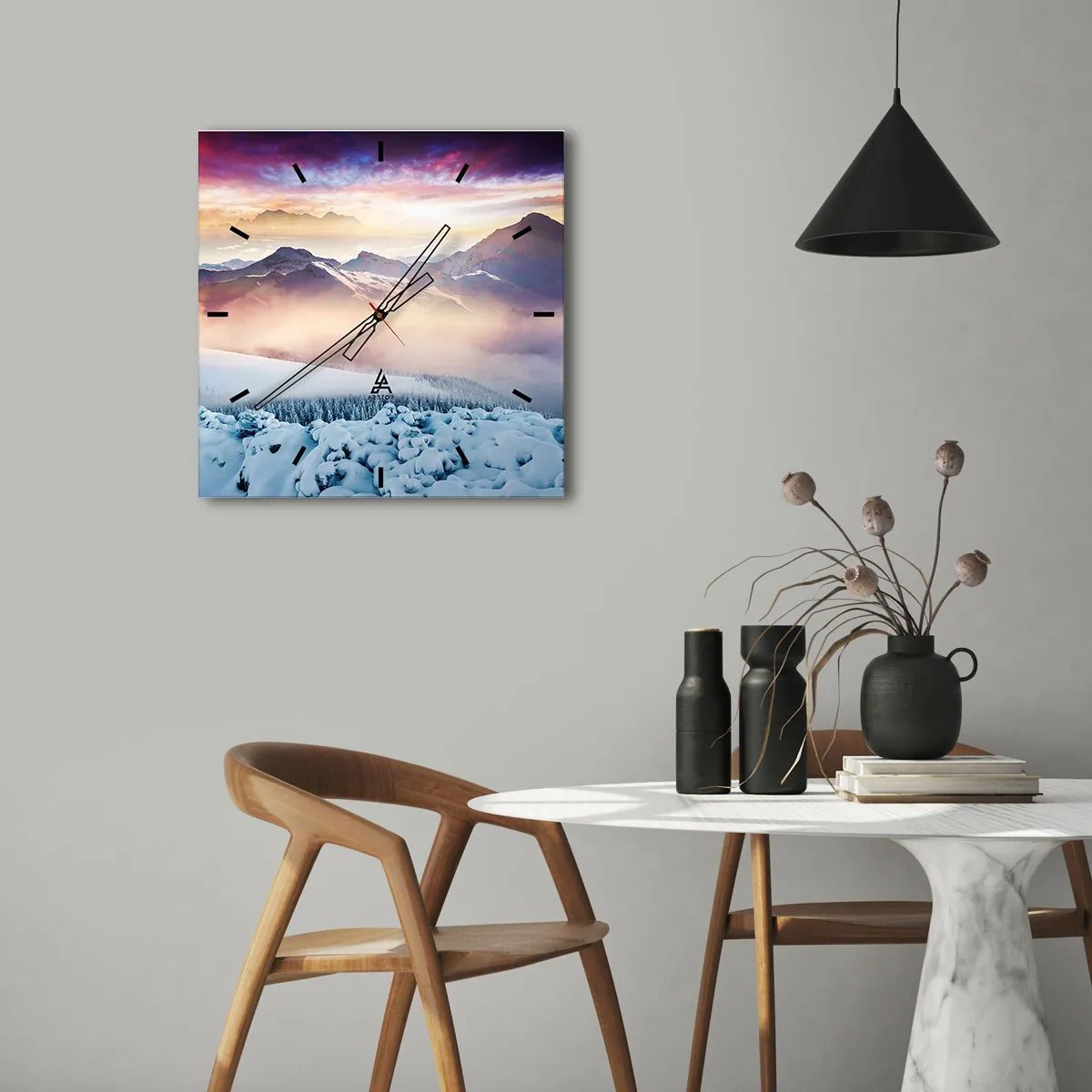 Reloj de pared - Reloj de vidrio - La fuerza y la pureza de la naturaleza - 40x40 cm