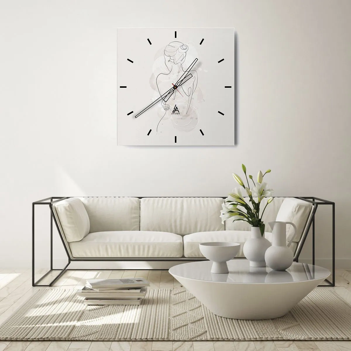 Reloj de pared - Reloj de vidrio - Como un cuerpo sensible - 40x40 cm