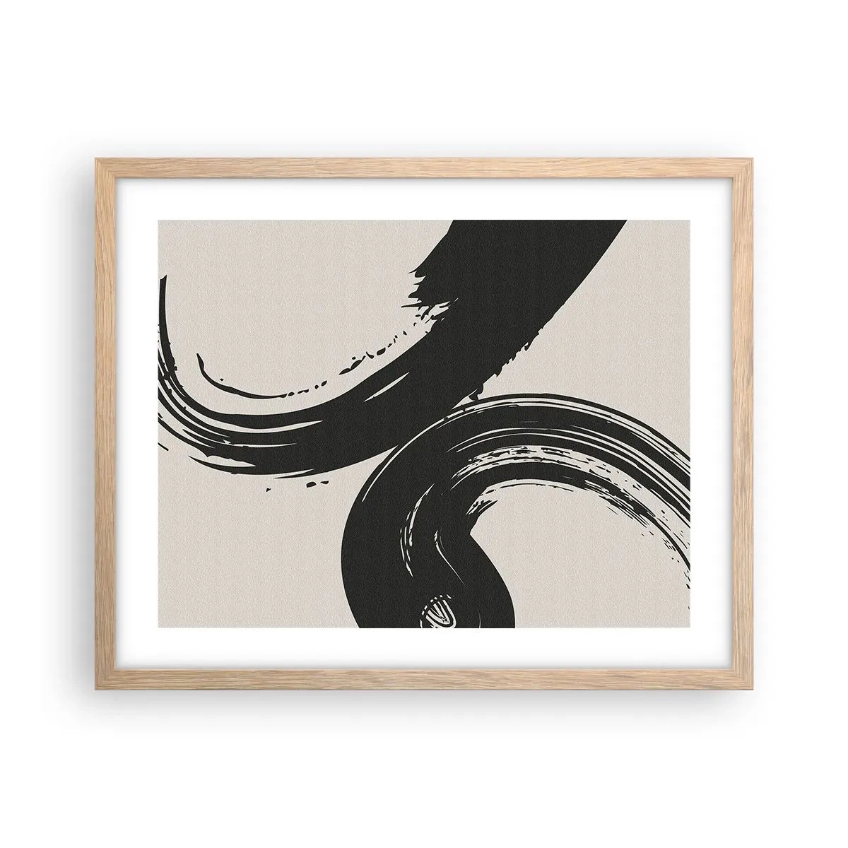 Póster en marco roble claro - Barrido y circular - 50x40 cm