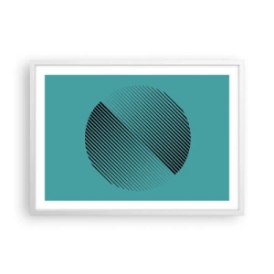 Póster en marco blanco - El círculo: una variación geométrica - 70x50 cm