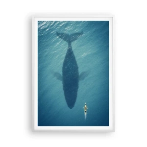 Póster en marco blanco - Encuentro en el océano - 70x100 cm